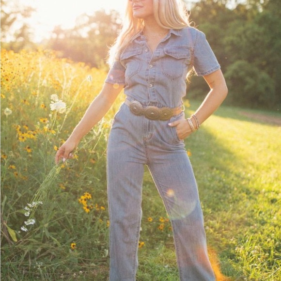 Pink Lily Pants - ✨Denim Jumpsuit✨
